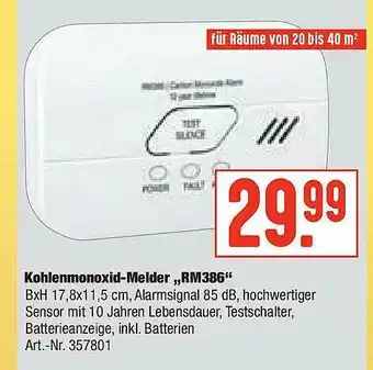 Hellweg Kohlenmonoxid-melder „rm386” Angebot