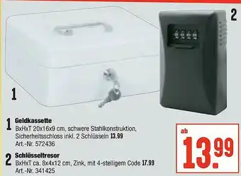 Hellweg Geldkassette Schlüsseltresor Angebot