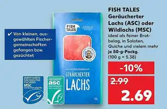 Kaufland Fish Tales Geräucherter Lachs (asc) Oder Wildlachs (msc) Angebot