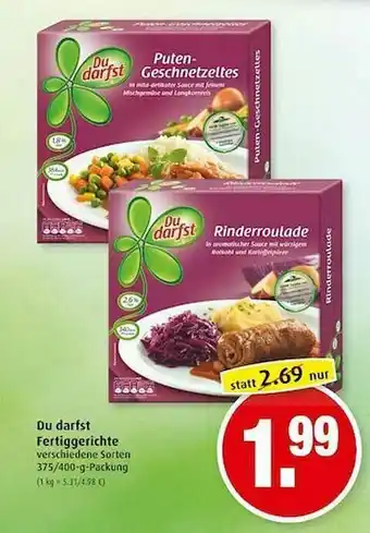 Markant Du Darfst Fertiggerichte Angebot