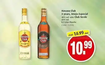 Markant Havana Club 3 Years, Añejo Epecial Oder Club Verde Angebot