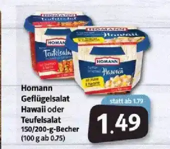 Markant Homann Geflügelsalat Hawaii Oder Teufelsalat 150/200g Becher Angebot