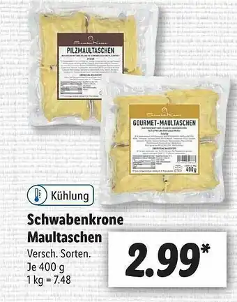 Lidl Schwabenkrone Maultaschen Angebot