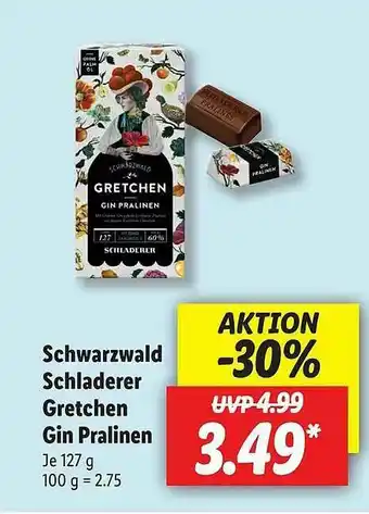 Lidl Schwarzwald Schladerer Gretchen Gin Pralinen Angebot