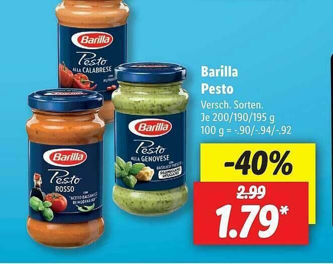 Barilla Pesto Angebot bei Lidl