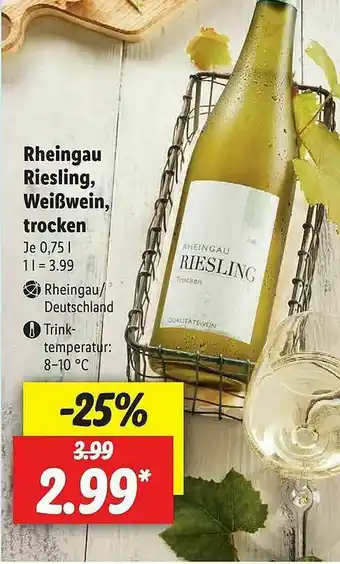 Lidl Rheingau Riesling Weißwein Trocken Angebot