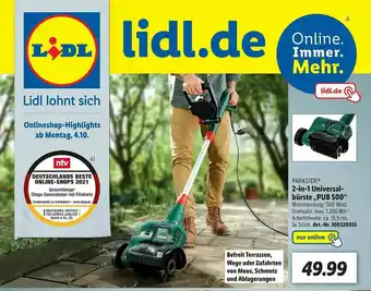 Lidl Parkside 2-in1 Universal-bürste „pub 500” Angebot