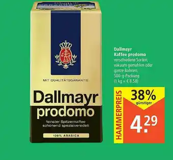 Marktkauf Dallmayr Kaffee Prodomo Angebot