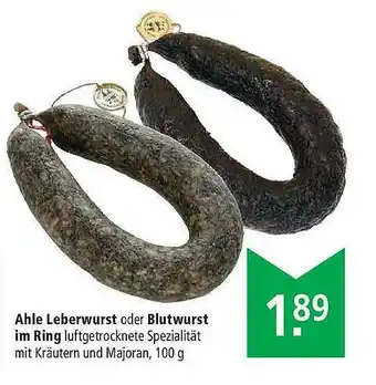 Marktkauf Ahle Leberwurst Oder Blutwurst Im Ring Angebot