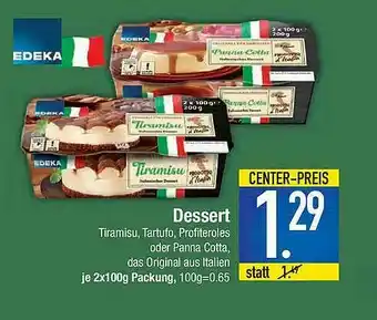 Marktkauf Dessert Tiramisu, Tartufo, Profiteroles Oder Panna Cotta Angebot