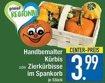 Marktkauf Handbemalter Kürbis Oder Zierkürbisse Im Spankorb Angebot