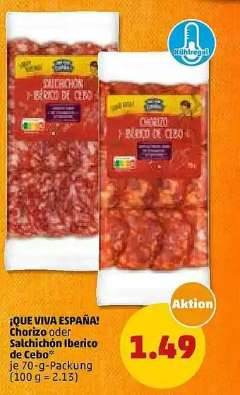 PENNY ¡que Viva Espana! Chorizo Oder Salchichón Iberico De Cebo Angebot