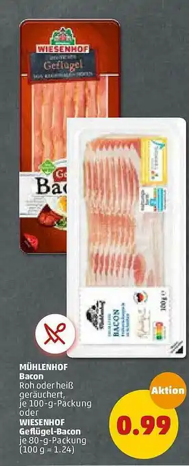 PENNY Mühlenhof Bacon Oder Wiesenhof Geflügel-bacon Angebot