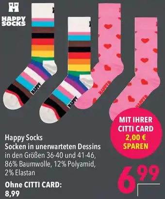 CITTI Markt Happy Socks Socken in unerwarteten Dessins Angebot