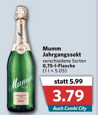 Combi Mumm Jahrgangssekt 0,75L Angebot