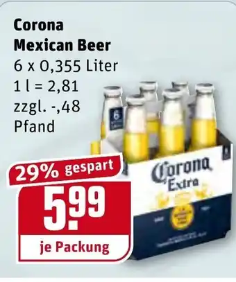 REWE Corona Mexican Beer 6x0,355L Angebot