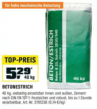 OBI BETON/ESTRICH 40 kg Angebot