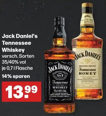 Handelshof Jack Daniel's Tennessee Whiskey 0,7 L Flasche Angebot