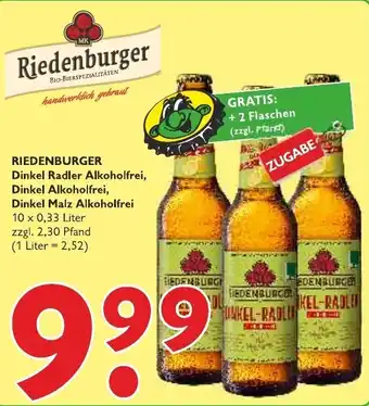 Getränke Fleischmann Reidenburger Dinkel Radler Alkoholfrei, Dinkel Alkoholfrei, Dinkel Malz Alkoholfrei 10x0,33L Angebot