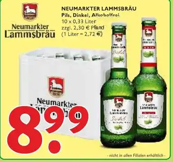 Getränke Fleischmann Neumarkter Lammsbräu Pils, Dinkel, Alkoholfrei 10x0,33L Angebot