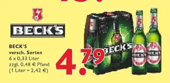 Getränke Fleischmann Beck's 6x0,33L Angebot