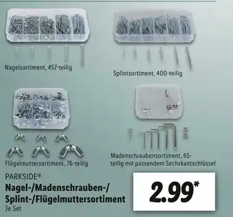 Lidl Parkside nagel-, maden schrauben-, splint- oder flügelmuttersortiment Angebot