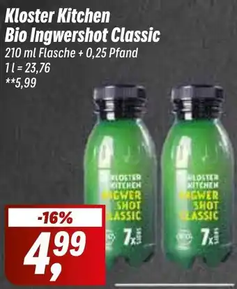 Simmel Kloster Kitchen Bio Ingwershot Classic 210 ml Flasche Angebot