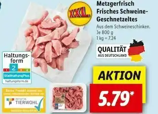 Lidl Metzgerfrisch frisches schweine-geschnetzeltes Angebot