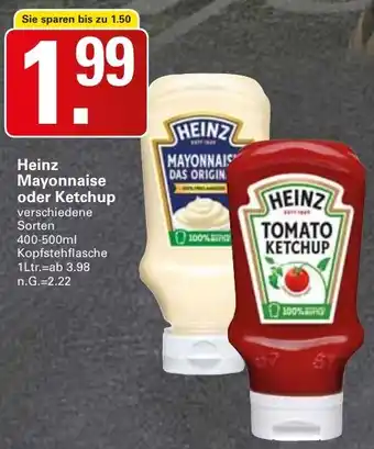 WEZ Heinz Mayonnaise oder Ketchup 400-500ml Kopfstehflasche Angebot