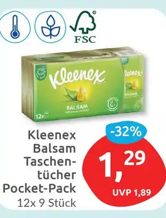 Budni Kleenex Balsam Taschen-tücher Pocket-Pack 12x 9 Stück Angebot