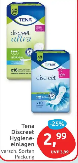 Budni Tena Discreet Hygieneeinlagen Packung Angebot