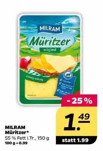 NETTO Milram Müritzer 150g Angebot