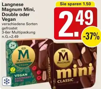 WEZ Langnese Magnum Mini, Double oder Vegan 3-6er Multipackung Angebot