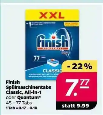 NETTO Finish Spülmaschinentabs Classic, All-in-1 Oder Quantum Angebot