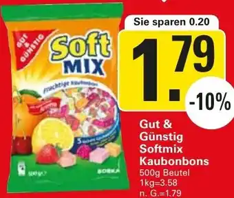 WEZ Gut & Günstig Softmix Kaubonbons 500g Beutel Angebot