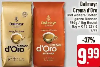 Edeka Dallmayr Crema d'Oro 750 g/1 kg Beutel Angebot