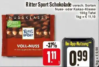 Edeka Ritter Sport Schokolade 100g Tafel Angebot