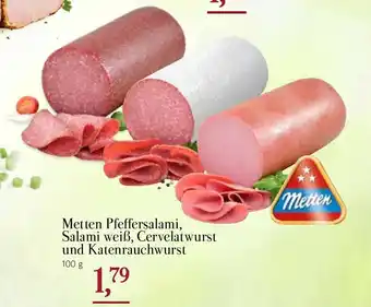 Dornseifer Metten Pfeffersalami, Salami weiß, Cervelatwurst und Katenrauchwurst 100g Angebot