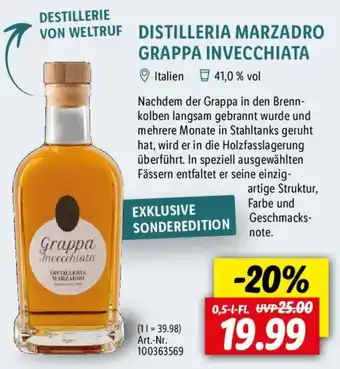 Lidl DISTILLERIA MARZADRO GRAPPA INVECCHIATA 0,5 L-Fl. Angebot