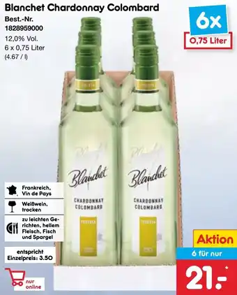 Netto Marken-Discount Blanchet Chardonnay Colombard 6 x 0,75 Liter Angebot