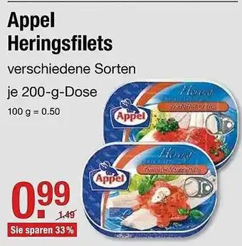 V Markt Appel Heringsfilets 200g Dose Angebot