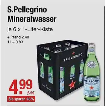 V Markt S. Pellegrino Mineralwasser 6x1L Angebot