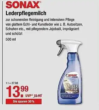 V Markt Sonax Lederpflegemilch 500ml Angebot