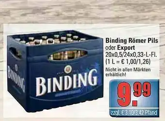 alldrink Binding Römer Pils Oder Export Angebot