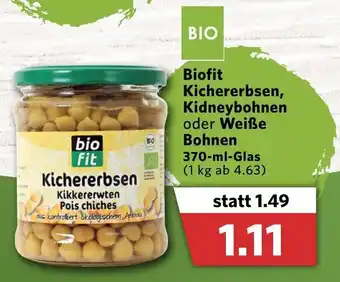 Combi Biofit Kichererbsen, Kidneybohnen oder Weiße Bohnen 370ml Angebot