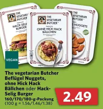 Combi The Vegetarian Butcher Beflügel Nuggets, ohne Hick Hack Bällchen oder Hack Selig Burger 160/170/180g Angebot