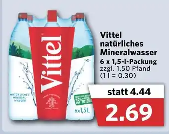 Combi Vittel Natürliches Mineralwasser 6x1,5L Angebot