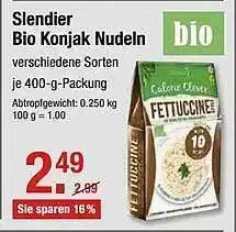 V Markt Slendier Bio Konjak Nudeln 400g Angebot