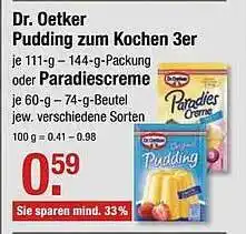 V Markt Dr. Oetker Pudding Zum Kochen 3er Oder Paradiescreme 60-74g Beutel Angebot