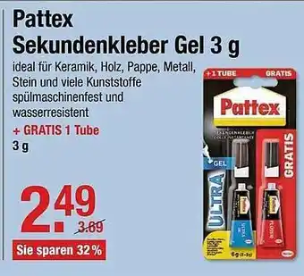 V Markt Pattex Sekundenkleber Gel 3 G Angebot